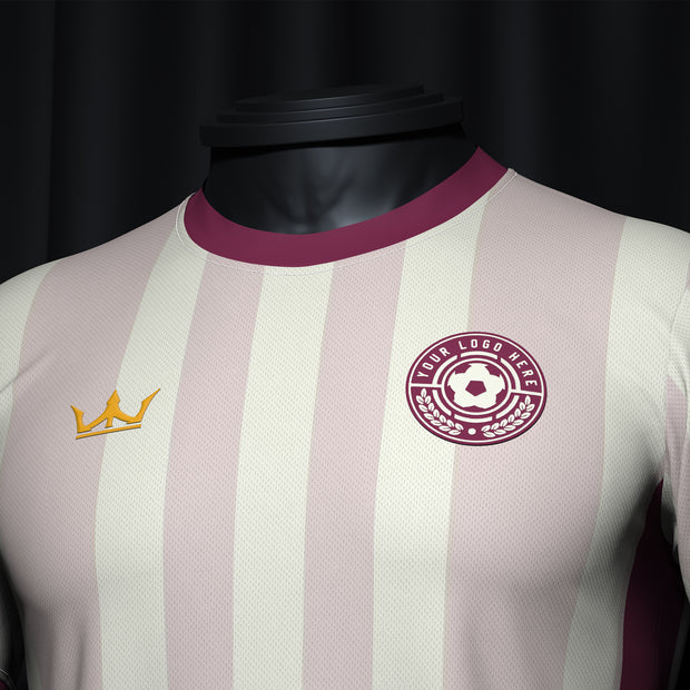 Beige-Maroon Custom Soccer Jersey