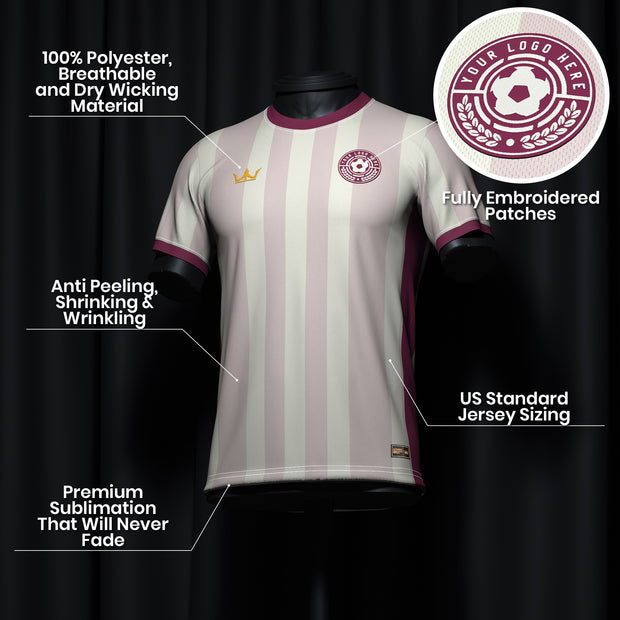 Beige-Maroon Custom Soccer Jersey