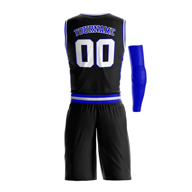 Black-Blue Custom Basketball Jerseys and Shorts Team Uniform Set Bulk 