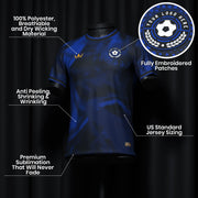 Black-Blue Custom Soccer Jersey Bulk Team Logo Customized Details