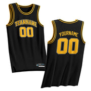 Black-Yellow Custom Basketball Jersey