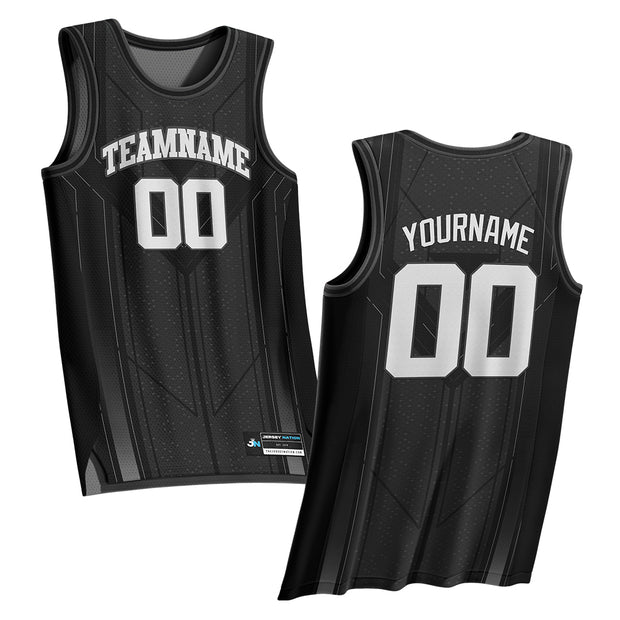 Black-White Custom Basketball Jersey
