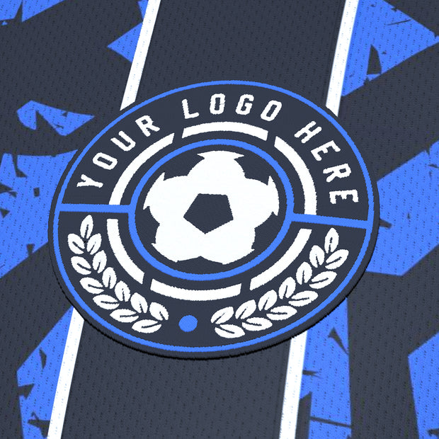 Blue-Black Pinstripes Custom Soccer Jersey