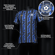 Blue-Black Pinstripes Custom Soccer Jersey