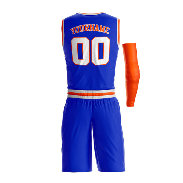 Blue-Orange Custom Basketball Jerseys and Shorts Team Uniform Set  Bulk