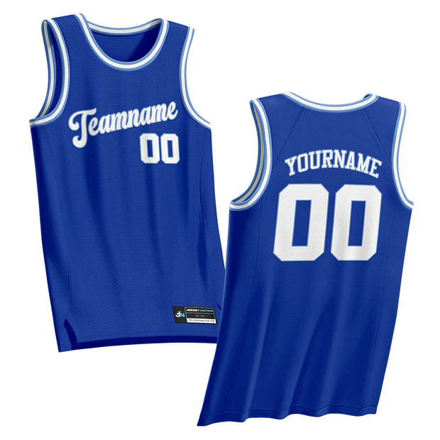 Blue-White Custom Basketball Jersey