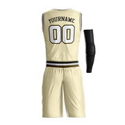 Cream-Brown Custom Basketball Jerseys and Shorts Team Uniform Set Bulk