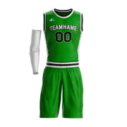 Green-Black Custom Basketball Jersey and Shorts Team Uniform Set