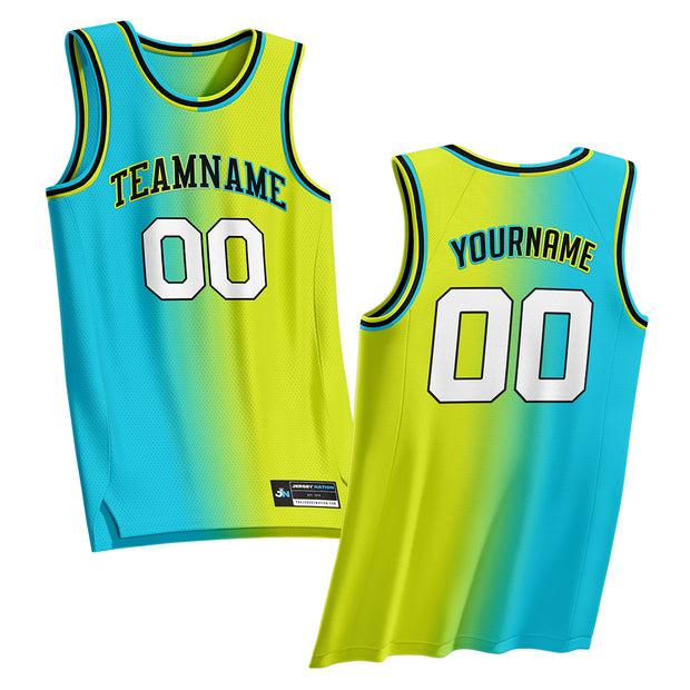Green-Blue Custom Basketball Jersey