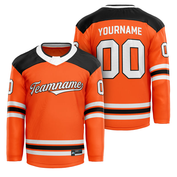 Orange-Black Custom Hockey Jersey