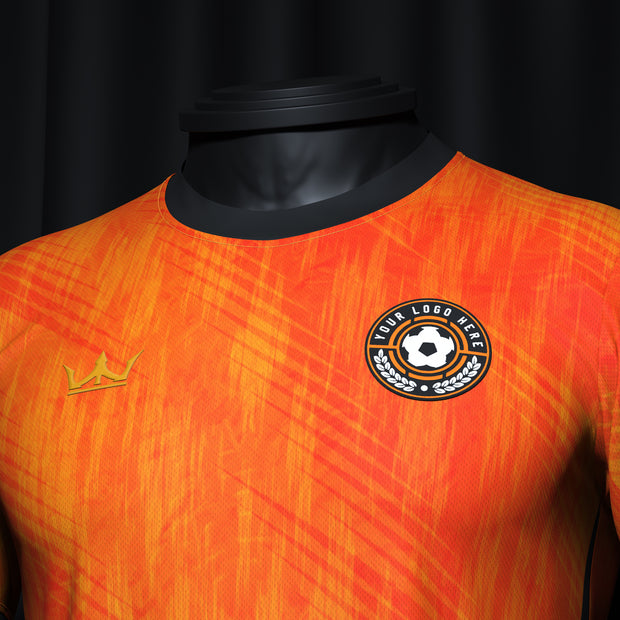Orange-Black Custom Soccer Jersey Closeup Details