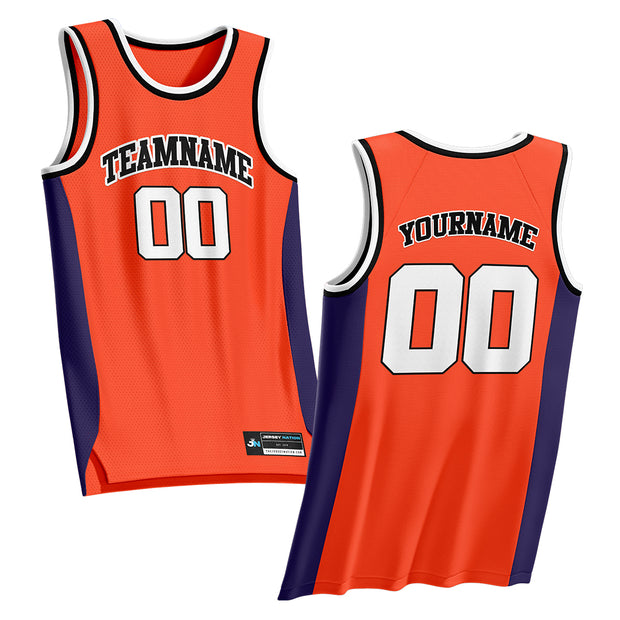 Orange White-Black Custom Basketball Jersey