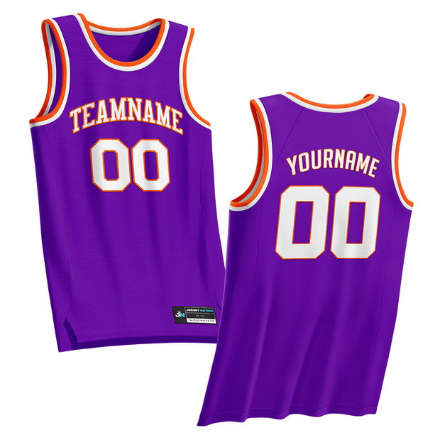 Purple-Orange Custom Basketball Jersey