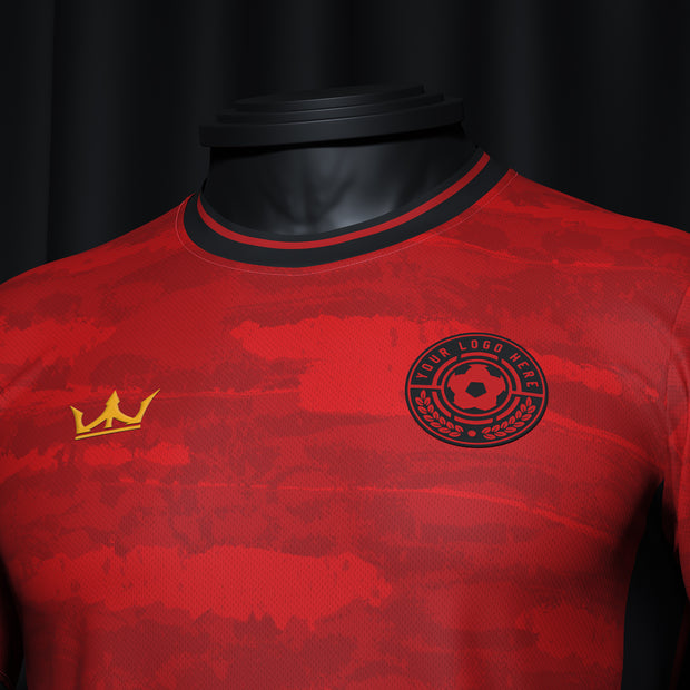 Red-Black Pinstripes Custom Soccer Jersey