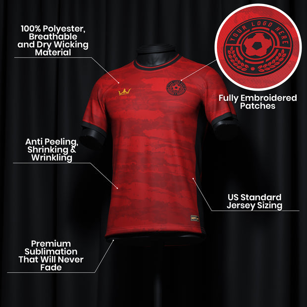 Red-Black Pinstripes Custom Soccer Jersey