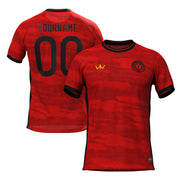 Red-Black Pinstripes Custom Soccer Jersey