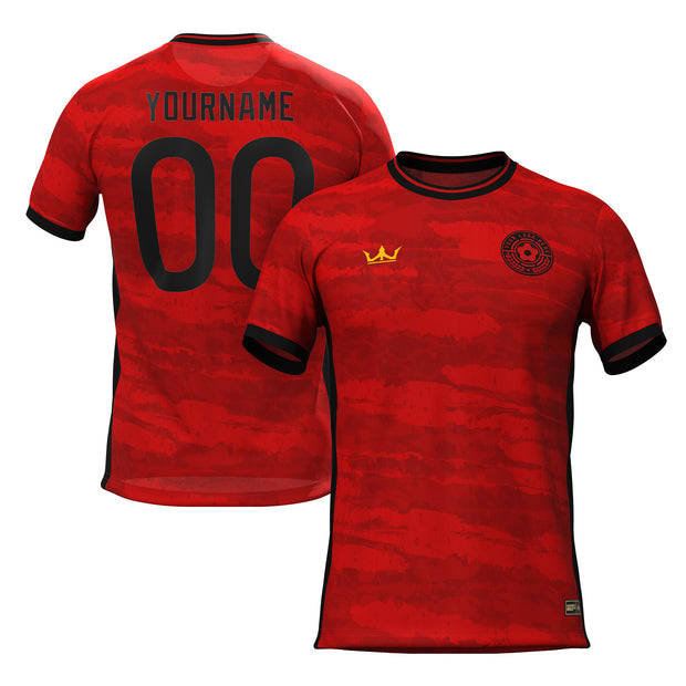 Red-Black Pinstripes Custom Soccer Jersey
