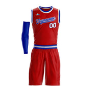 Red-Blue Custom Basketball Jersey and Shorts Team Uniform Set