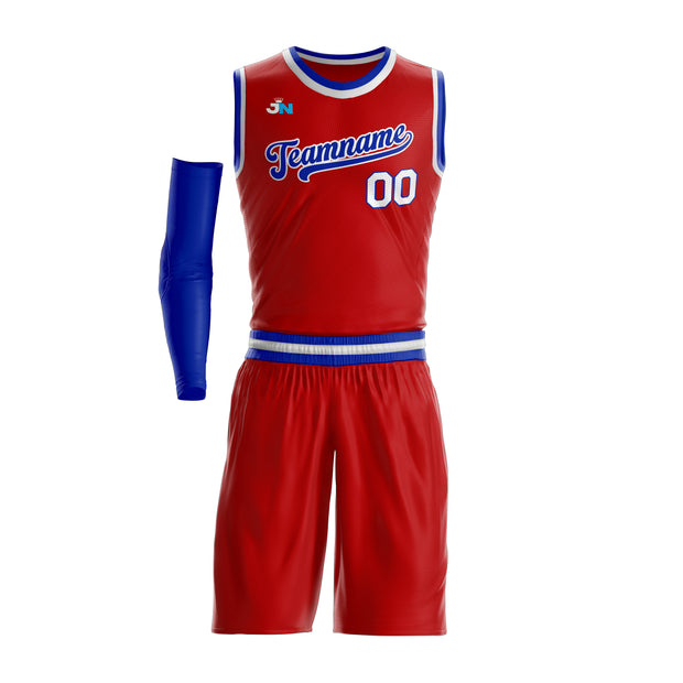 Red-Blue Custom Basketball Jersey and Shorts Team Uniform Set