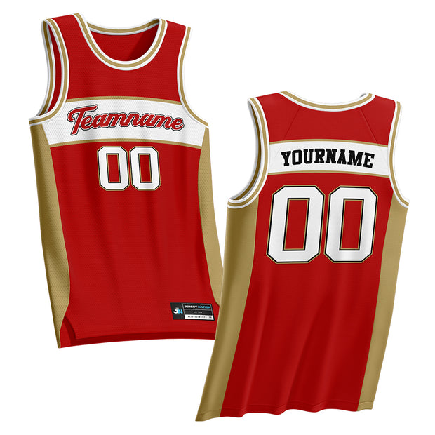 Red-White Custom Basketball Jersey