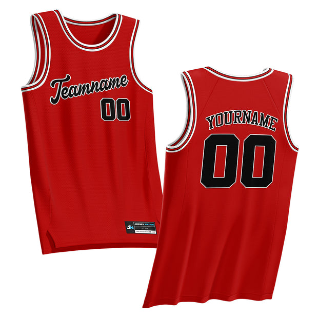 Red Black-White Custom Basketball Jersey