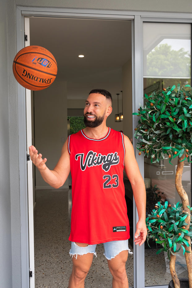 Red Black-White Custom Basketball Jersey
