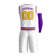 White-Purple Custom Basketball Jerseys  and Shorts Team Uniform Set