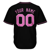 Black-Pink Custom Baseball Jersey Back
