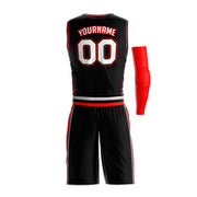 Black-Red Custom Basketball Jersey and Shorts Team Uniform Set Bulk