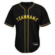 Black-Yellow Custom Baseball Jersey Front