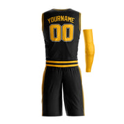 Black-Yellow Custom Basketball Jersey and Shorts Team Uniform Set Bulk