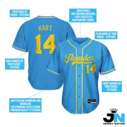 Blue-Yellow Custom Baseball Jersey Bulk Customized 