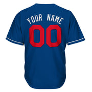 Blue White-Red Custom Baseball Jersey Back