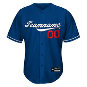 Blue White-Red Custom Baseball Jersey Front