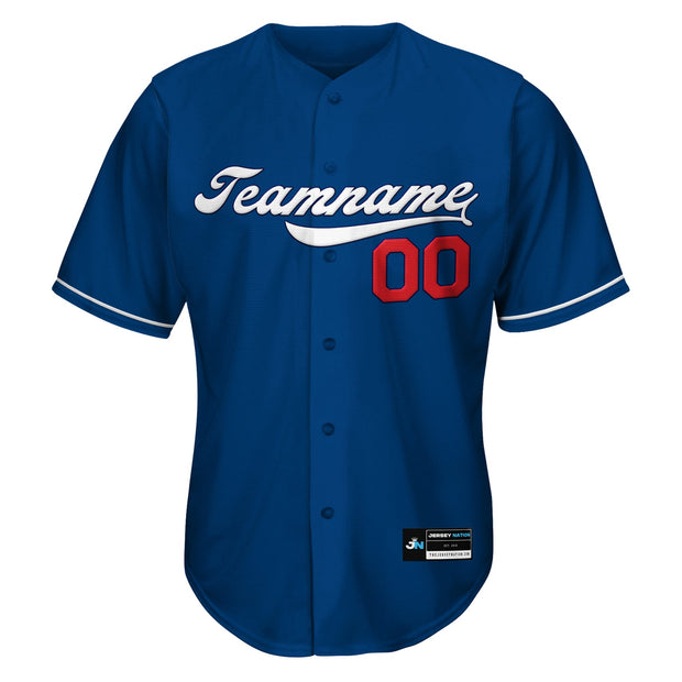 Blue White-Red Custom Baseball Jersey Front