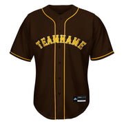 Brown-Yellow Custom Baseball Jersey Front