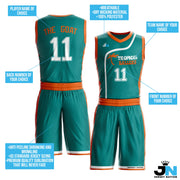 Green Custom Basketball Team Uniform Jersey and Shorts Set