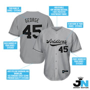 Grey-Black Custom Baseball Jersey Bulk Customized
