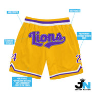 Yellow Purple-White Custom Basketball Shorts