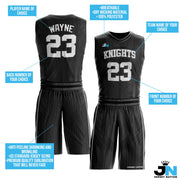 Midnight Black Custom Basketball Jersey and Shorts Team Uniform Set Bulk Customized