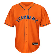 Orange-Navy Blue Custom Baseball Jersey Front