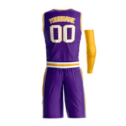 Purple-Yellow Custom Basketball Jersey and Shorts Team Uniform Set Bulk