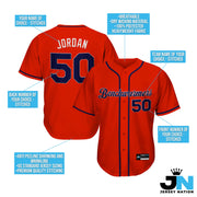 Red-Navy Blue Custom Baseball Jersey Bulk Customized
