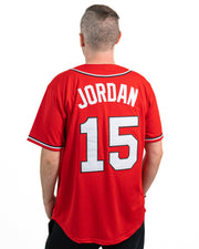 Red-White Custom Baseball Jersey Model 4