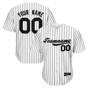 White-Black Pinstripe Custom Baseball Jersey