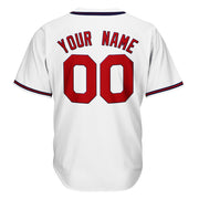 White-Red Custom Baseball Jersey Bulk