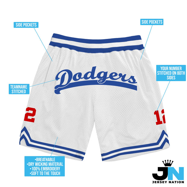 White Blue-Red Custom Basketball Shorts Customized