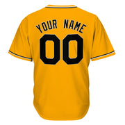 Yellow-Black Custom Baseball Jersey Black