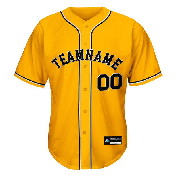 Yellow-Black Custom Baseball Jersey Front