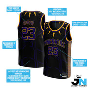 Black Purple-Gold Custom Basketball Jersey